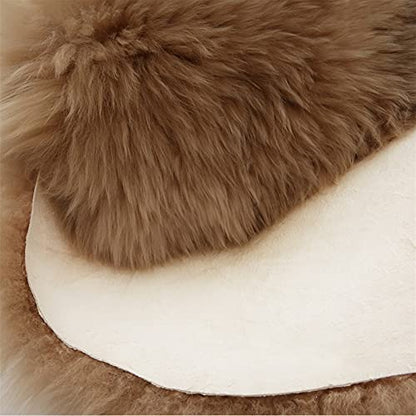 Real Genuine Sheepskin Rug Natural Fur Rug Sheep Skin Rugs Full Sheepskin Rugs Authentic Sheep Skin Throw Lambskin Seat Covers for Chairs Wool Seat Pad Cushion (2.3X3.28 ft) - color: 4