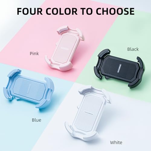 ROCKBROS Bike Phone Holder - Motorcycle & Scooter Mount, Adjustable, Shockproof, Security Lock, 4.7'-6.8' Phones - color: Handlebar Mount Pink