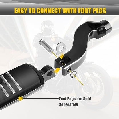 Rear Passenger Foot Peg Bracket Foot Peg Extension Mounting Kit for Harley Touring Road King Road Glide Street Glide Electra Glide Models 1993-later (Gloss Black) (Replaces HD# 50198-97B)