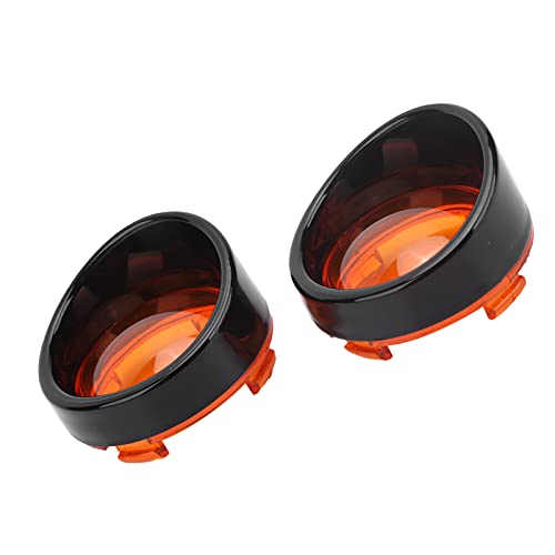 Motorcycle Turn Signal Light Cover Trim, ABS Protective Case with Strong Light Transmission, for Motorcycle Turn Signals (Black Orange)