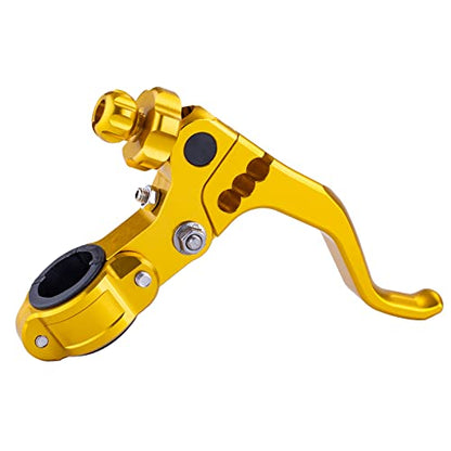 7/8‘’ 22mm Universal Motorcycle CNC Short Stunt Clutch Lever Aluminum Alloy Clutch Handlebar Compatible with Most Motorcycles Dirt Bike-Gold - color: Gold
