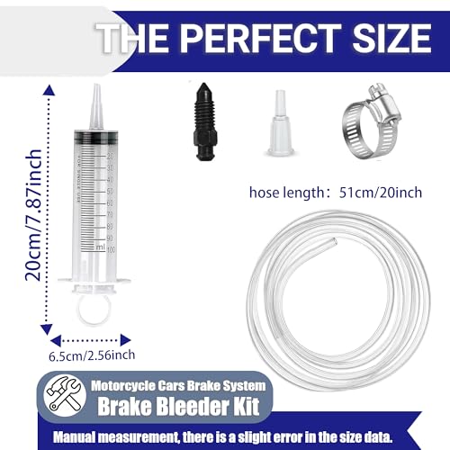 2 PCS Brake Bleed Kit, Hydraulic Disc Brake Bleeding Kit Motorcycle Brake Bleeder Kit Includes 100ML Syringe 50cm Hose Oil Fluid Extractor Bleeder Tool for Brake System Repair Maintenance - color: 2PCS Brake Bleed Kit