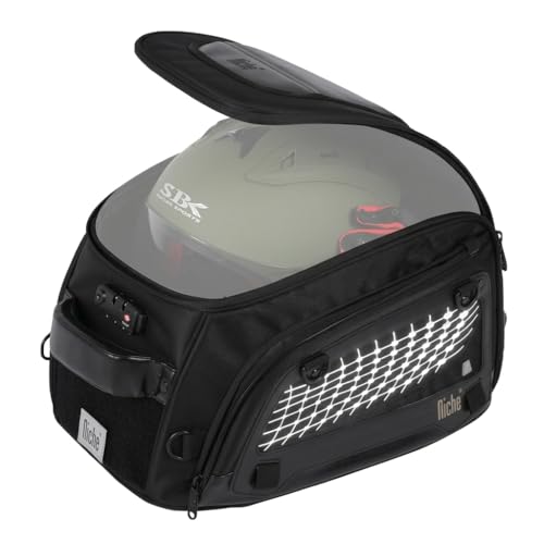 Niche Motorcycle Tail Bag, 31L Dual-Use Rear Seat & Tank Bag, Waterproof with TSA-Approved Lock, Adjustable Straps, for Adventure, Street & Dirt Bikes – Fits Full Helmets & More (NMO-2308)