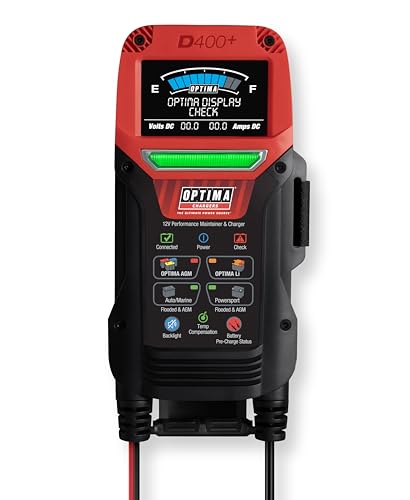 OPTIMA® Batteries Digital 400+ 12 Volt Battery Maintainer and Charger for AGM, Lithium, Automotive, Marine and Powersport Batteries - style: OPTIMA Digital 400+