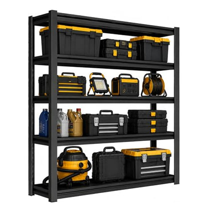 5-Tier Garage Shelving Heavy Duty, 40"W Metal Storage Shelves, 3000 lbs, Adjustable 20 Inch Deep Steel Shelf Rack for Industrial Warehouse Basement, Black, 63" H - size: 5 Tier | 63" H x 40" W x 20" D