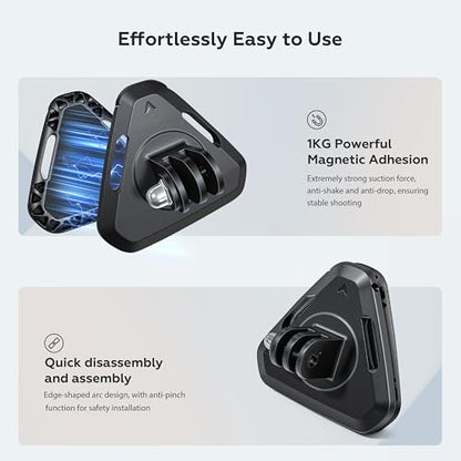 Magnetic Neck Brace with Limiting Rope for osmo Action 6/5/4,for GoPro Max Hero,for Insta360 and Other Wearable Cameras