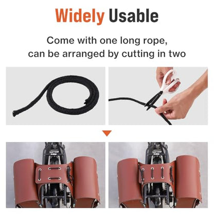 Japard Leather Motorcycle Saddlebags, Retro Bicycle Rack Bag, 2 Pcs Pannier Rear Rack Bike Bags, Biker Side Bags, Brown