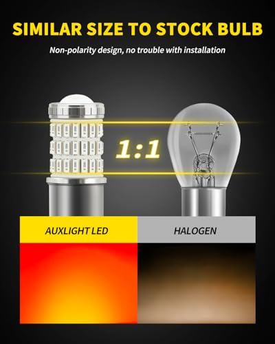 AUXLIGHT 2057 1157 2357 7528 2057A 1157A 2357A LED Bulbs Brilliant Red, Ultra Bright 60-SMD LED Replacement for Brake/Tail Lights, Blinker Lights, Turn Signal/Parking or Running Lights (Pack of 2) - color: Brilliant Red