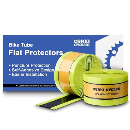 Corki Cycles Bike Tube Flat Protectors and Tire Liners Self Adhesive, Fits Width 1.35-2.4” 12 14 16 18 20 24 26 27.5 29 & 700c Mountain Road Bicycles, 2-Pack - size: 1.57 in Liner for 2.125 - 2.4 in Tire Width
