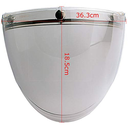3-Snap Flip Up Full Shield Visor for Motorcycle Half Open Face Helmets (Light Smoke) - color: Light Smoke