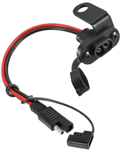 Motorcycle Battery Charger Bracket Fit for Harley Road Glide FLTRX & Street Glide FLHX 2024-2025, 304 Stainless Steel Mount with Cable Holder, External Charger Connector