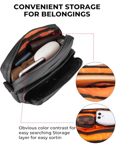 KEMIMOTO Motorcycle Handlebar Bag with Waterproof Cover Universal Bicycle Handle Bar Tool Bag for Front Fork Sissy Bar Compatible with Cruiser Softail Dyna Sportster Dirtbike Carbon Fiber - style: Black Carbon Fabric