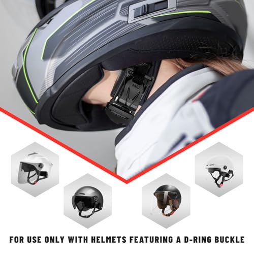 Sun Walker Helmet Quick Release Buckle Kit, Motorcycle Helmet Pull Lock for Chin Strap Up to 1", Bicycle Ratcheted Buckle Set (Black) - color: Black