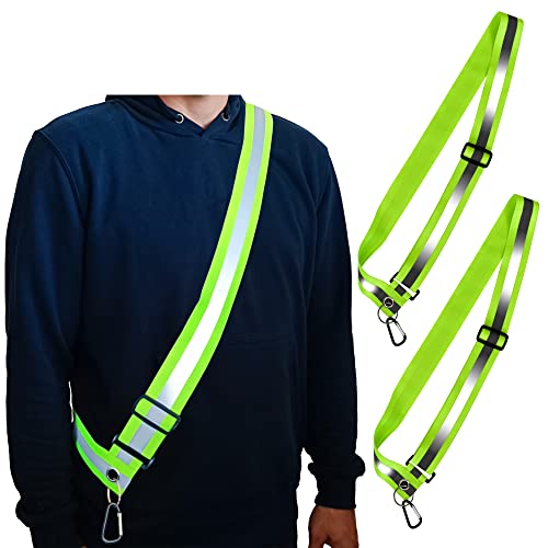 Reflective Sash for Walking at Night Adjustable Safety Sash for Men Women Kids Reflective Belt Sash for Running Walking Biking - color: 2 Sashes