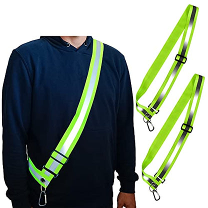 Reflective Sash for Walking at Night Adjustable Safety Sash for Men Women Kids Reflective Belt Sash for Running Walking Biking - color: 2 Sashes