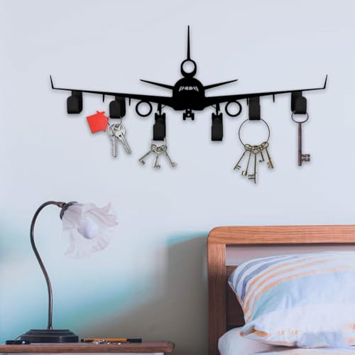 Custom Airplane Key Holder Wall Rack, Aviation Metal Hooks for Keys, Coats, and Pilot Room Decor (Airplane Key Holder) - color: Airplane Key Holder
