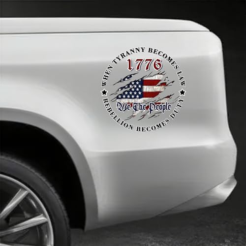 JLHAPPY1983-We The People Sticker Decals 1776 Distressed American USA Flag Decal-Patriotic Vinyl Decal for Auto Car Truck SUV Window- Indoor and Outdoor Use-Waterproof