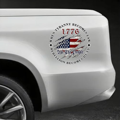 JLHAPPY1983-We The People Sticker Decals 1776 Distressed American USA Flag Decal-Patriotic Vinyl Decal for Auto Car Truck SUV Window- Indoor and Outdoor Use-Waterproof
