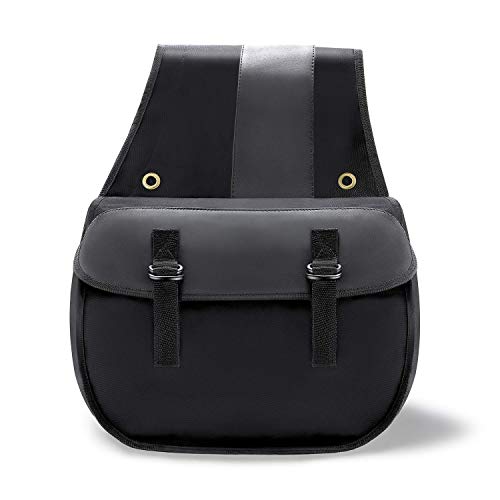 Nomad USA Quick-Easy Universal Fit Throw Over Motorcycle Canvas Biker Cargo Saddlebags (Black)