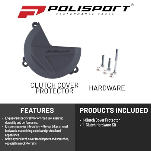 Polisport Clutch Cover Protector Kit (Grey) - Compatible with Sherco SE250/300(2014-2023)