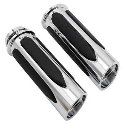 Electronic Throttle Control Grips, Replacement for Harley Davidson Touring, Softail, Dyna Models (Road Glide, Street Glide, Road King, Electra Glide, Fat Boy) - color: Silver