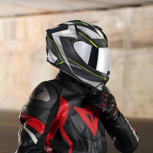 R420 Visor Shield Repalcement, UV Protection Outer Face Helmet Shield Compatible with R420 Motorcycle Accessories (Chrome Silver) - color: Chrome Silver