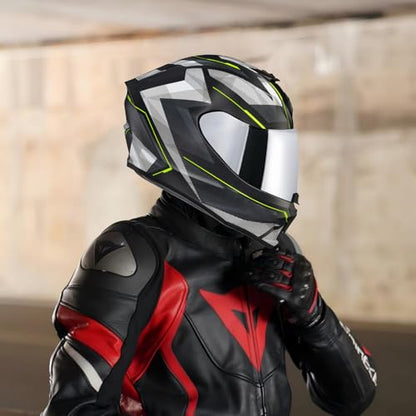 R420 Visor Shield Repalcement, UV Protection Outer Face Helmet Shield Compatible with R420 Motorcycle Accessories (Chrome Silver) - color: Chrome Silver