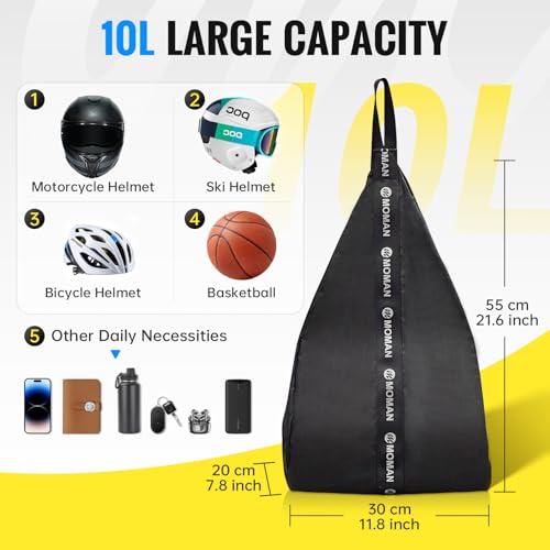 Moman Motorcycle Helmet Backpack, B1 Reflective Multifunctional Motorbike Helmet Bag Large Capacity Helmet Storage Shoulder Bag for Travel Riding Cycling