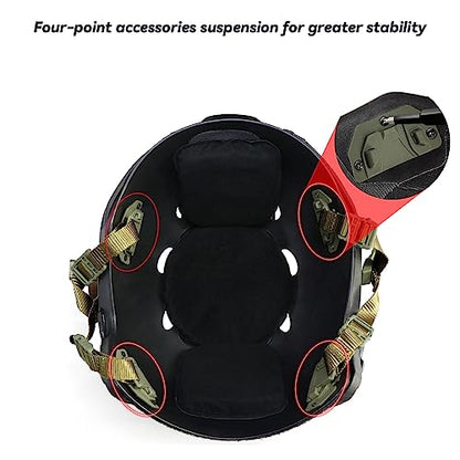 Tactical Helmet Chin Strap Adjustable Dial 4 Points Suspension System with Bolts and Screws for Tactical Fast MICH Bump Helmet Accessory - color: Style 3-Green