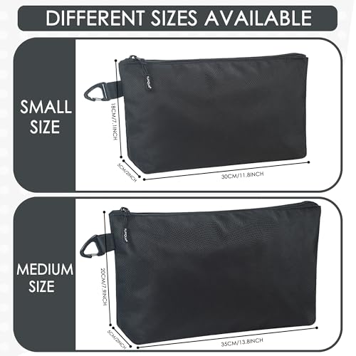 Small Tool Pouch - Compact Zipper Tool Pouches Bag - Heavy Duty 1680D Oxford Utility Bags Durable Small Pouch Organize Tools Clip on Belt or Backpack for Men Women - Electrician, Carpenter, DIY - size: Middle