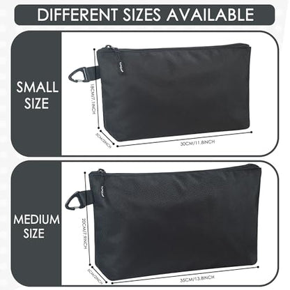 Small Tool Pouch - Compact Zipper Tool Pouches Bag - Heavy Duty 1680D Oxford Utility Bags Durable Small Pouch Organize Tools Clip on Belt or Backpack for Men Women - Electrician, Carpenter, DIY - size: Middle
