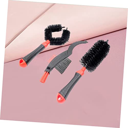 Yardwe Chain Brush Set Ergonomic Bike Chain Cleaner Kit Compact Red Cleaning Brushes for Efficient Lightweight Design for and Use