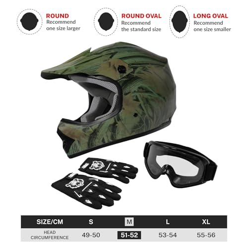 SLMOTO Youth Kids Motocross BMX MX ATV Dirt Bike Helmet Full Face Offroad Motorcycle Dirt Bike DOT Approved Helmet Medium Style #1 - color: Maple Leaf, size: Medium
