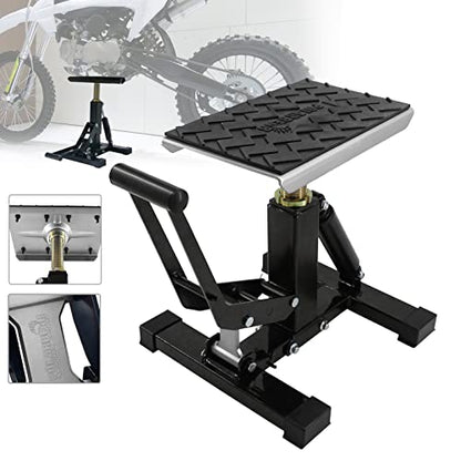 POLARBEAR Dirt Bike Stand Hydraulic Jack Vertical Lift CNC, for Dirt Bike/ATV/ADV/Rally Maintenance, Motorcycle Dirtbike Engine Stand with 1200Lbs Capacity(Silver) - color: Silver