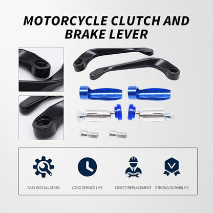7/8inch Universal 22MM CNC Handlebar Brake Clutch Lever Hand Guard Protector for Motorcycle (Blue)