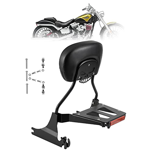 Kinglemc Sissy Bar backrest Luggage Rack for Harley Sportster XL883 XL1200 883 1200 Iron Superlow with Lock with Docking Hardware (Black) - color: Black