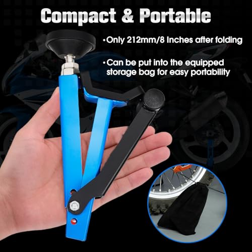 Motorcycle Stand Rear Wheel Stand,Foldable Convenient Dirt Bike Lift Universal for All Most Dirt Pit Bike Motorcycle Naked Cruiser Blue - color: Blue