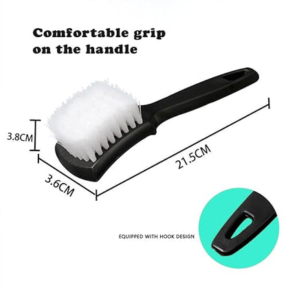 Tire & Carpet Brush - Scrub Brush for Floor Mats & Car Interior (Black & White) - color: Black+white