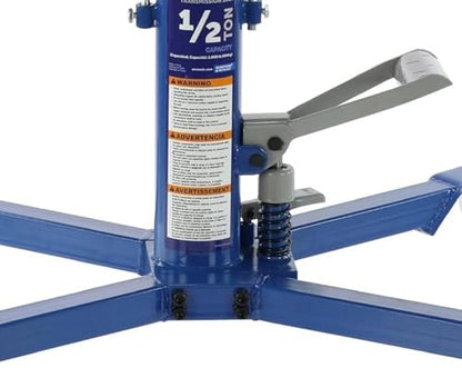 OTC TJH10 1,000 LB. Capacity High-Lift Transmission Jack with Universal Saddle, Tilting Head, Safety Chains, and Foot Operated Pump and Lowering Pedal