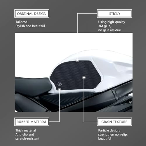 New 2026 for GSXR600 GSXR750 GSX-R GSXR 600 750 2011-2024 2025 Motorcycle Side Fuel Tank pad Tank Pads Protector Stickers Decal Gas Knee Grip Traction Pad Tankpad (One Set) Black