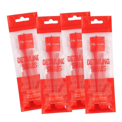 Maxshine Universal 4-Pack Detailing Swabs – Precision Cleaning Tools for Tight Spaces, Vents, Emblems & Hard-to-Reach Areas – Reusable Foam Tips for Car Detailing & Electronics - style: Pack of 4