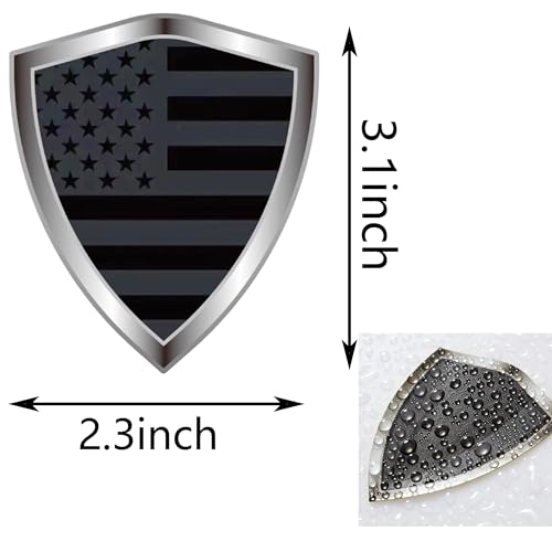 Black American Flag Decal Sticker - Black USA Flags Shield Shape Reflective Vinyl Car Stickers - for Car Window Bumper Laptop Waterproof Sticker (5Pcs) - color: Black America