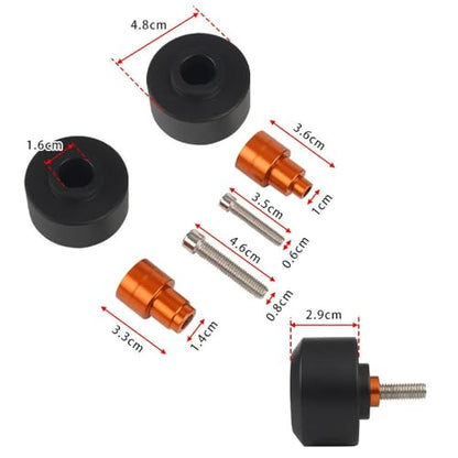 Duke 125 390 2012-2024 Frame Sliders - 4pcs Motorcycle Front Rear Fork Wheel Crash Protector for DUKE 125 390 Duke 200 RC125 RC390 RC250 2012-2019 2020 2021 2022 2023 2024- Black