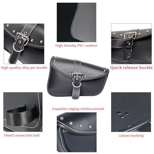 Motorcycle Saddle Bags Side Bags - Saddlebags Softail Pvc Leather,Waterproof, Side Tool Bag, Universal Storage Tool Bag for Motorbike (right Side) - style: Right1