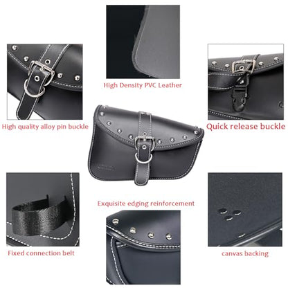 Motorcycle Saddle Bags Side Bags - Saddlebags Softail Pvc Leather,Waterproof, Side Tool Bag, Universal Storage Tool Bag for Motorbike (right Side) - style: Right1