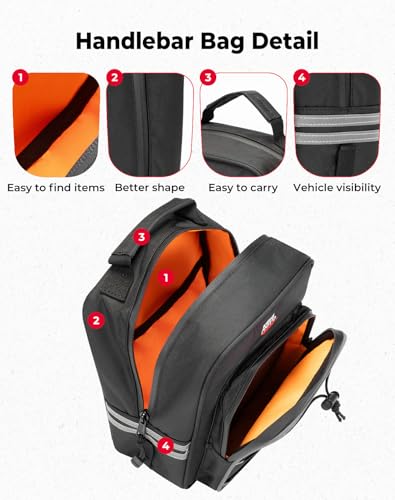 KEMIMOTO Motorcycle Handlebar Bag Universal Motorcycle Bag Storage pouch Compatible with Softail Dyna Sportsters 300 500 (2017-2025) 7.5L