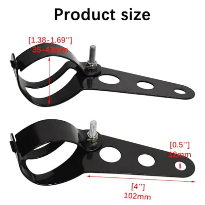 Universal Motorcycle Headlight Mounting Bracket Clamps Fork Ears 35-43mm Adjustable for Motorbike Chopper Cafe Racer