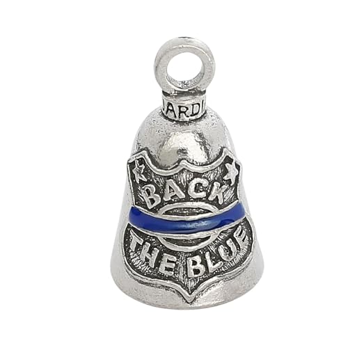 Guardian Bell Back The Blue Good Luck Bell w/Keyring & Black Velvet Gift Bag | Motorcycle Bell | Lead-Free Pewter | Good Luck Gift to Friends & Family | Bike Bell | Made in USA - color: Backthe Blue