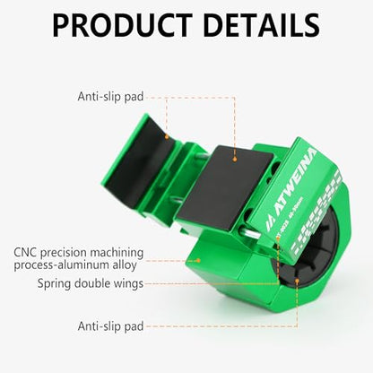 Bike Handlebar Mounts for 4.5-7.3 Phones (Green) | 360 Degrees Rotate Aluminum Alloy Frame Half-Enclosure Design - color: Green