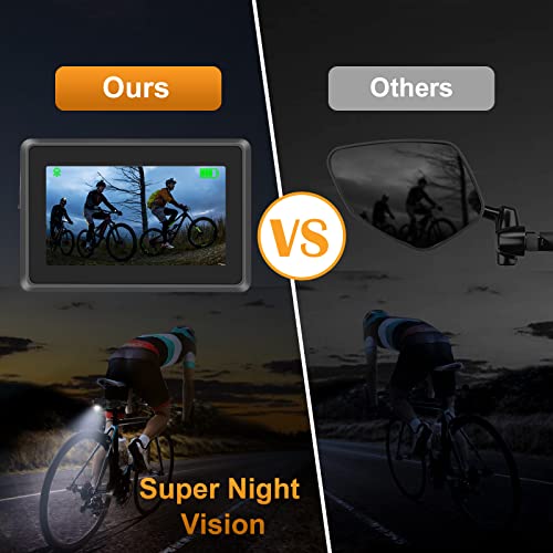 Bike Camera Rear View AHD with Night Vision & 110° Wide Angle | Universal Bicycle Camera for E-Bikes, MTB, Road Bikes, Wired Plug and Play, Fits Handlebar Diameter 18-42 mm